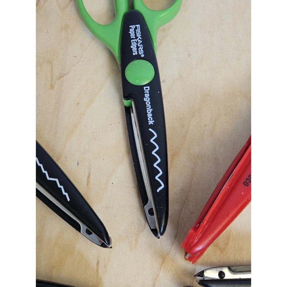 Lot of 9 Fiskars Paper Edgers Decorative Craft Scissors Assorted Patterns Colors